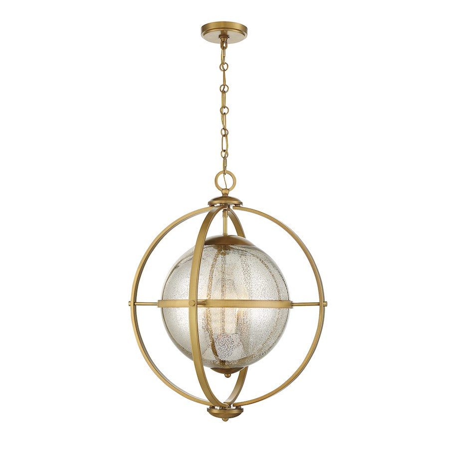 Savoy House Pearl 3-Light Pendant, Warm Brass - 7-1872-3-322