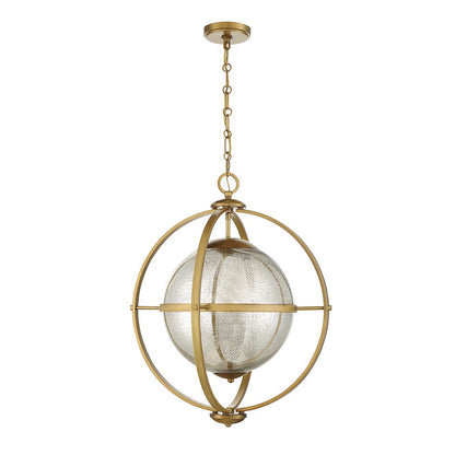 3 Light Pendant, Warm Brass