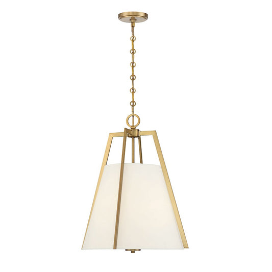 3 Light Pendant, Warm Brass
