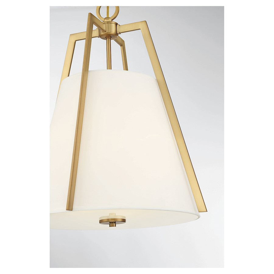 3 Light Pendant, Warm Brass