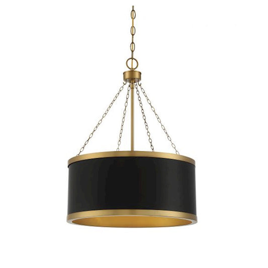 6 Light Pendant, Matte Black