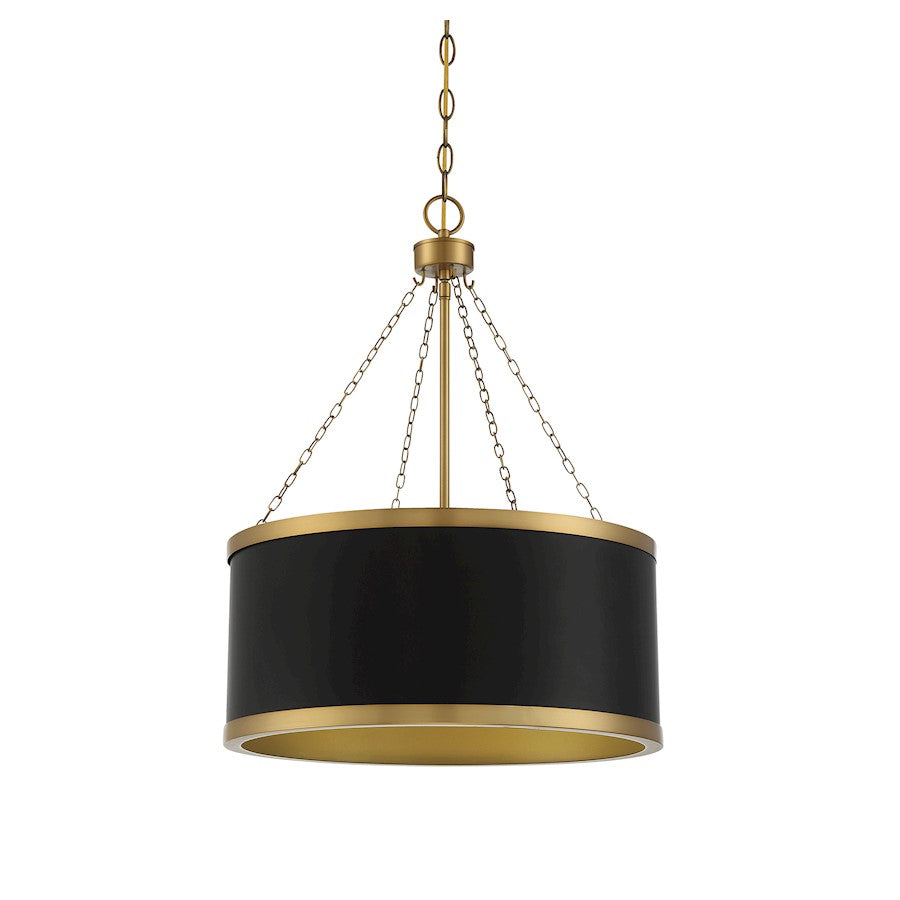 6 Light Pendant, Matte Black