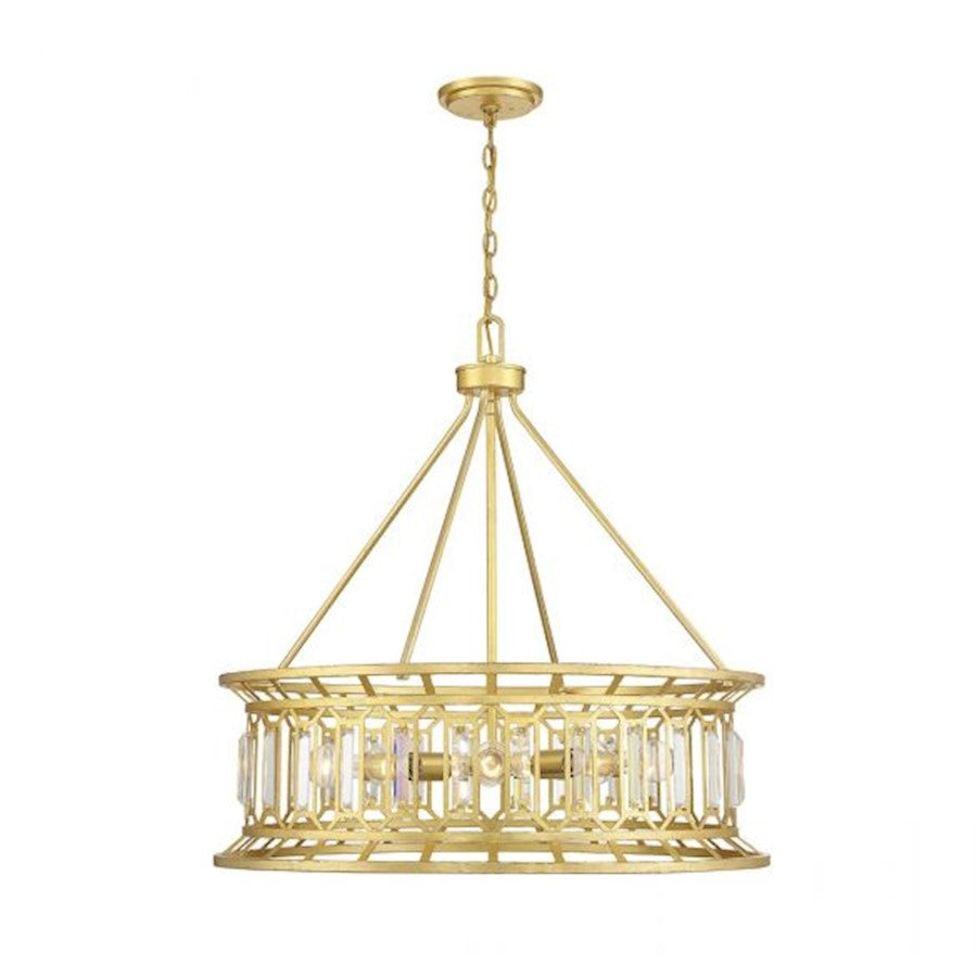 8 Light Pendant, True Gold