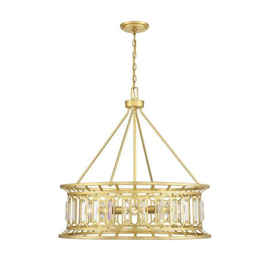 8 Light Pendant, True Gold