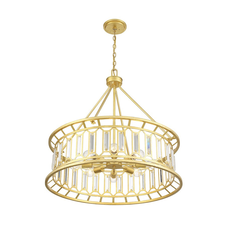8 Light Pendant, True Gold