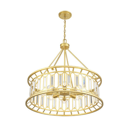8 Light Pendant, True Gold