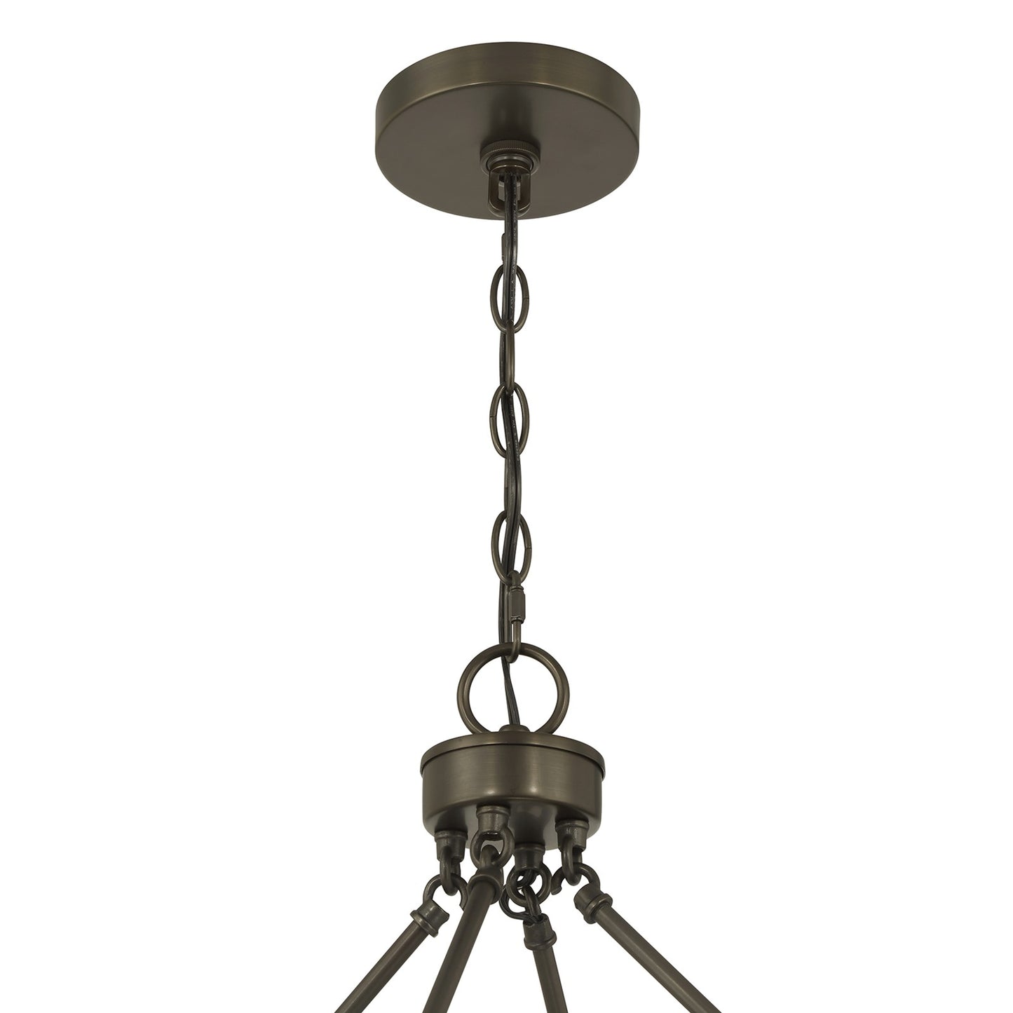 Savoy House Tucker 26in 4-Light Pendant | Soft Modern Mediterranean Bronze and White Pleated Fabric | Dining Room & Living Room | 26 in | Model 7-1999-4-15