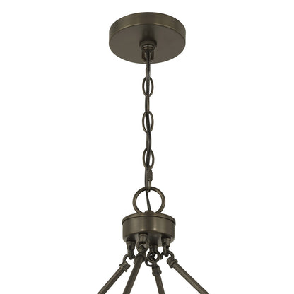Savoy House Tucker 26in 4-Light Pendant | Soft Modern Mediterranean Bronze and White Pleated Fabric | Dining Room & Living Room | 26 in | Model 7-1999-4-15