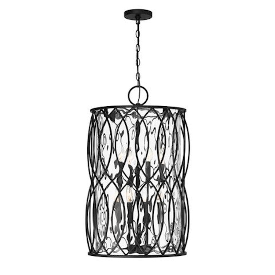 8 Light Pendant, Matte Black