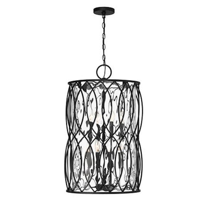 8 Light Pendant, Matte Black