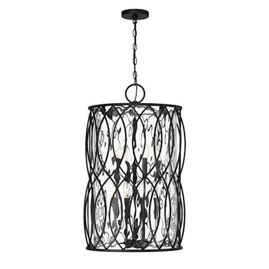 8 Light Pendant, Matte Black