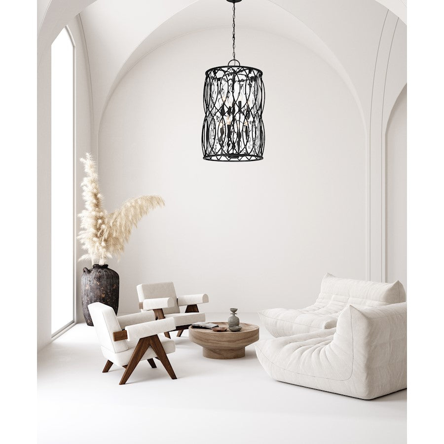 8 Light Pendant, Matte Black