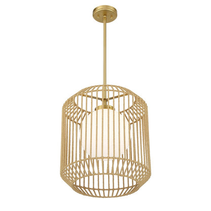 Savoy House Pastis 1 Light Pendant, Warm Brass/White