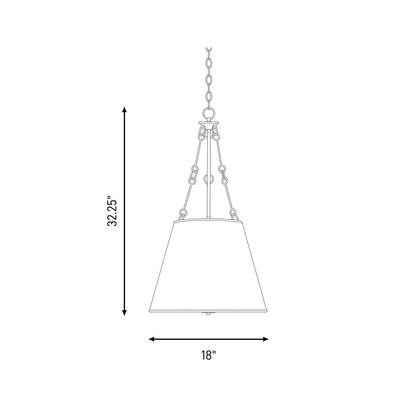 4 Light Pendant, English Bronze