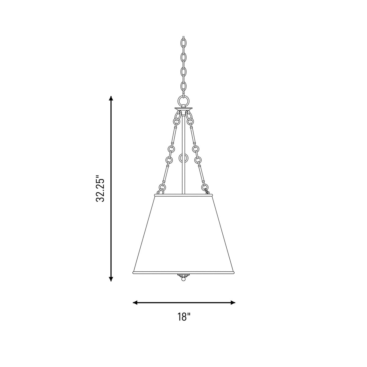 4 Light Pendant, English Bronze