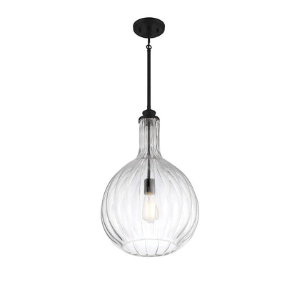 1 Light Pendant, Matte Black