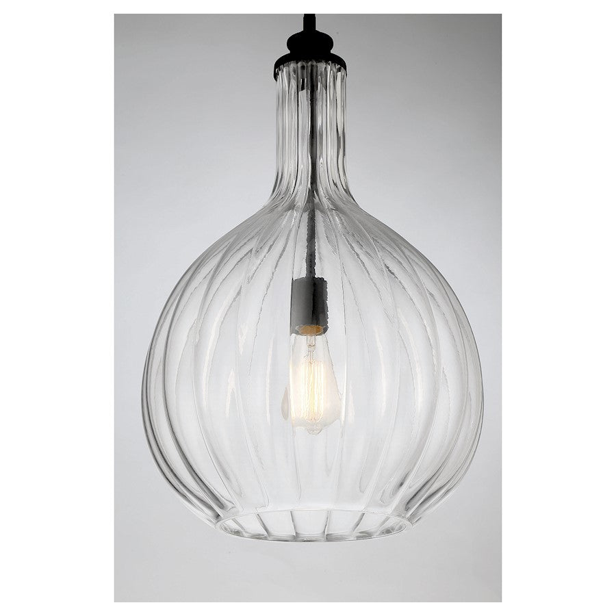 1 Light Pendant, Matte Black