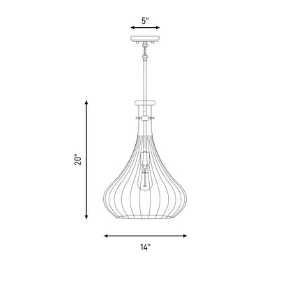 1 Light Pendant, Warm Brass