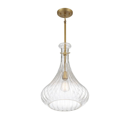 1 Light Pendant, Warm Brass