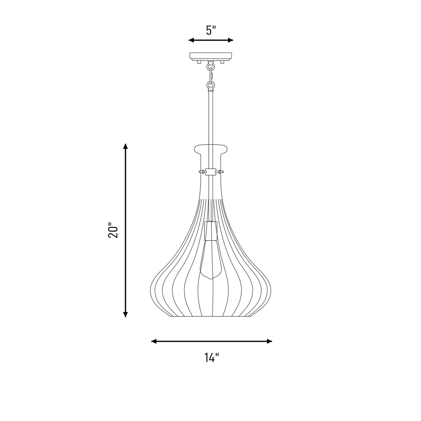 1 Light Pendant, Matte Black