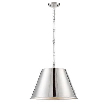 1 Light 13" Pendant, Polished Nickel