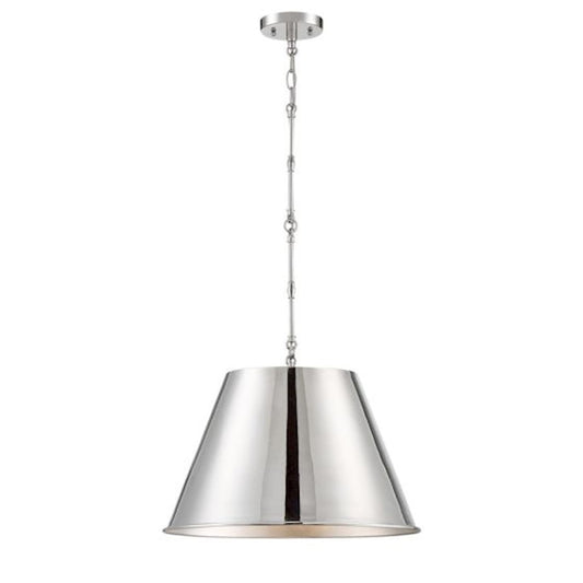1 Light 13" Pendant, Polished Nickel