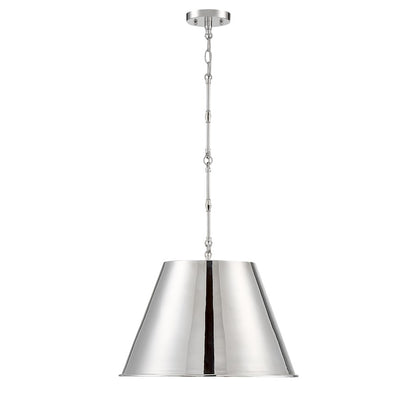 1 Light 13" Pendant, Polished Nickel
