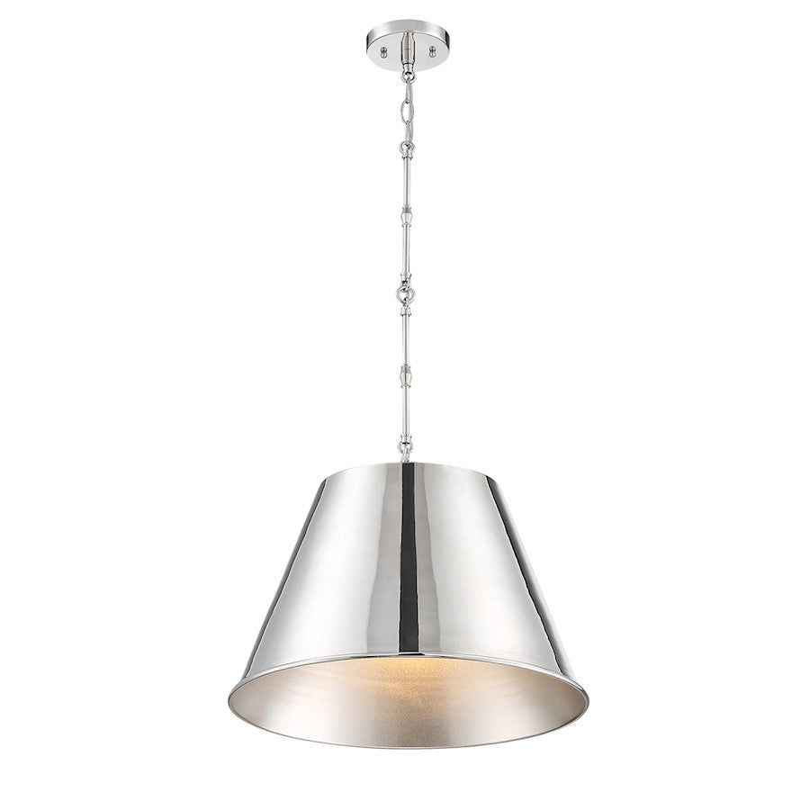 1 Light 13" Pendant, Polished Nickel