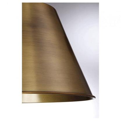 1 Light 13" Pendant, Warm Brass