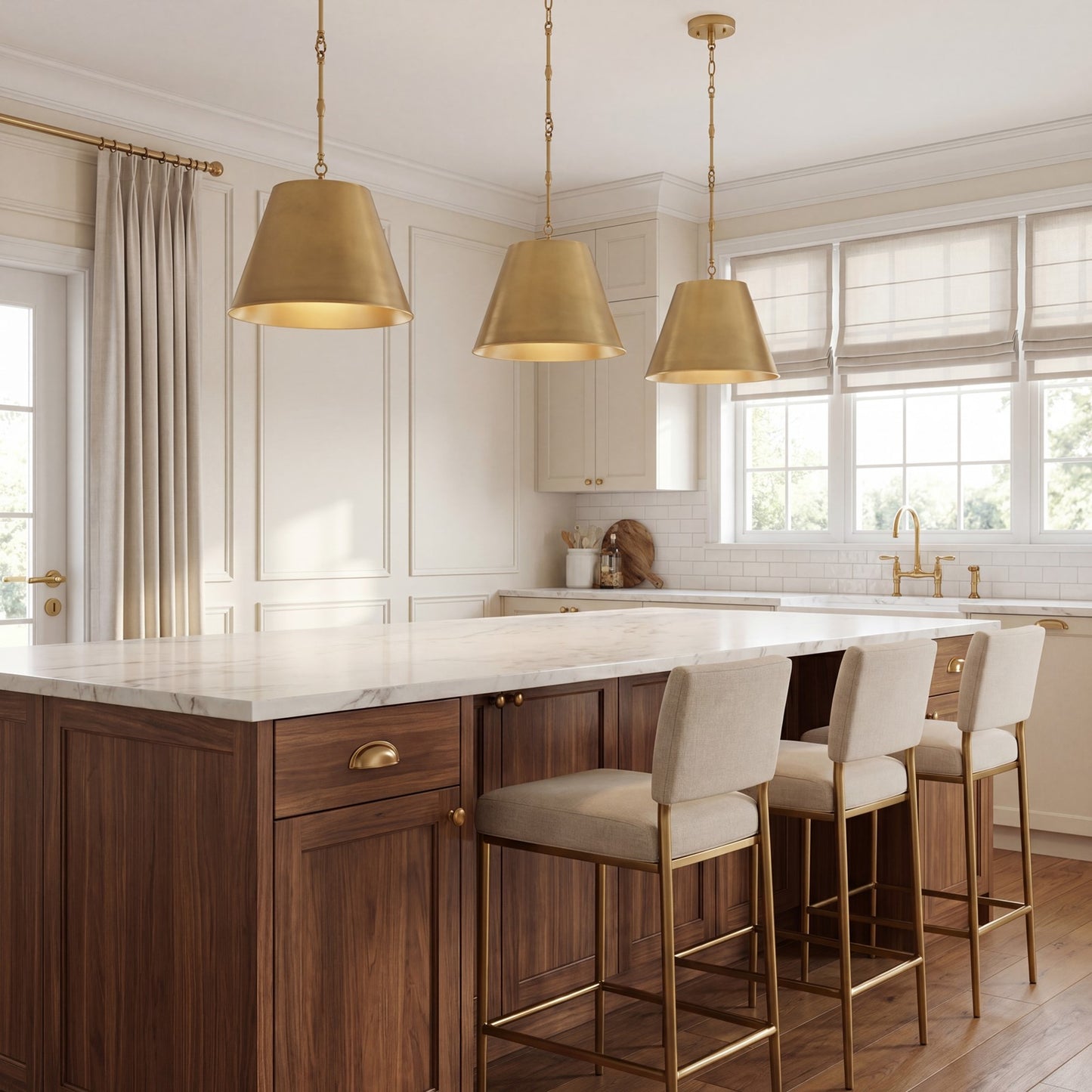 1 Light 13" Pendant, Warm Brass