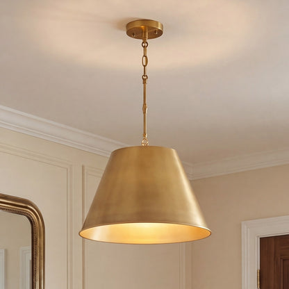 1 Light 13" Pendant, Warm Brass