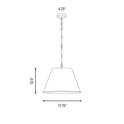 1 Light 13" Pendant, Warm Brass