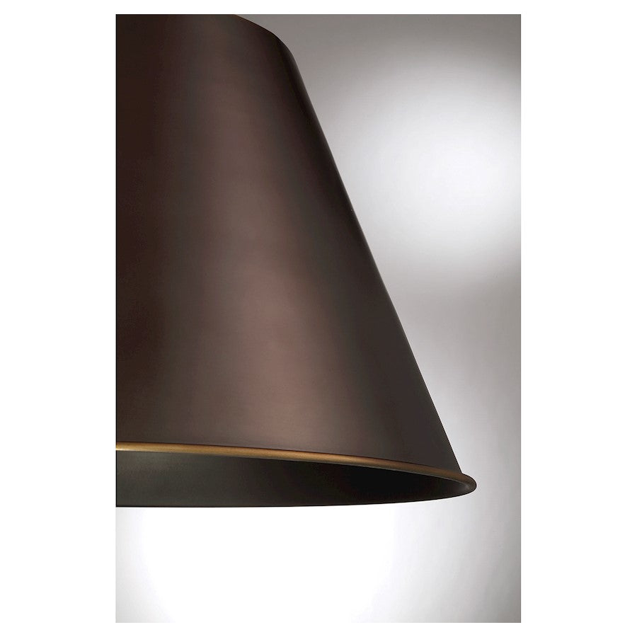 1 Light 13" Pendant, Old Bronze