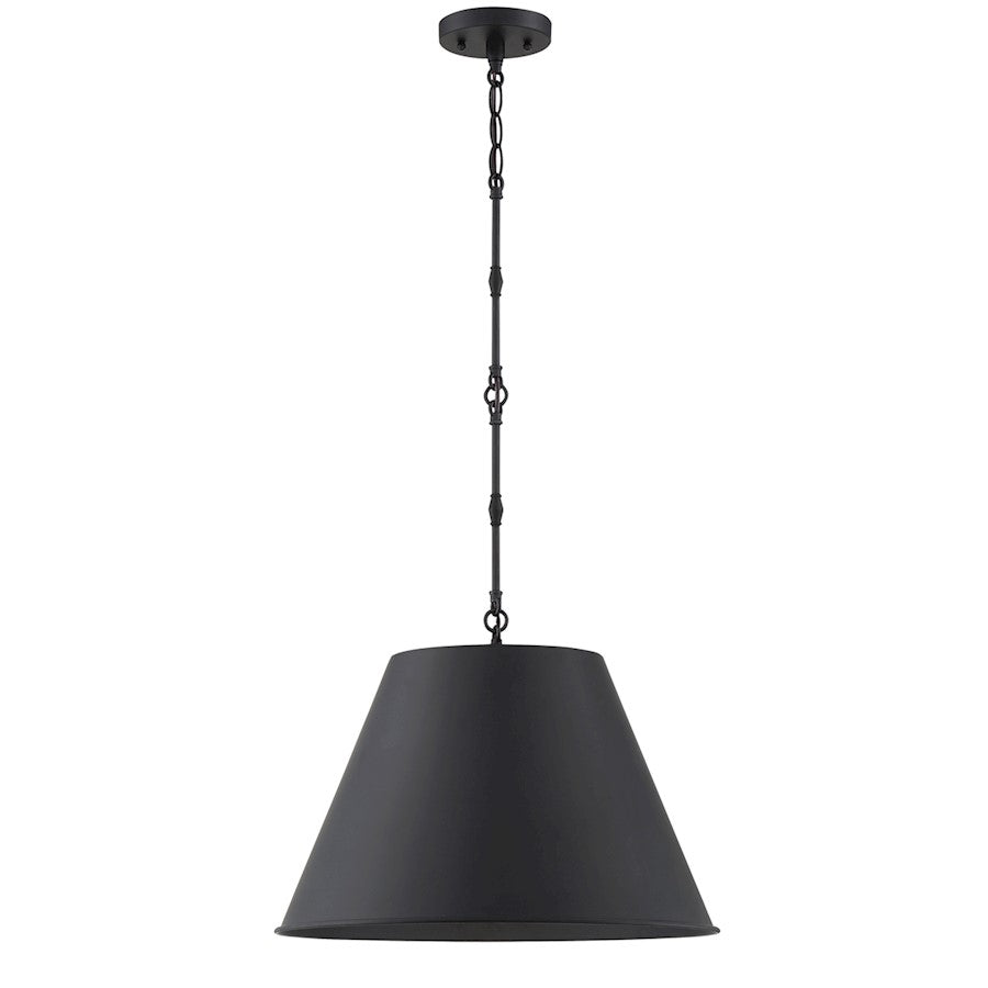 1 Light 13" Pendant, Matte Black