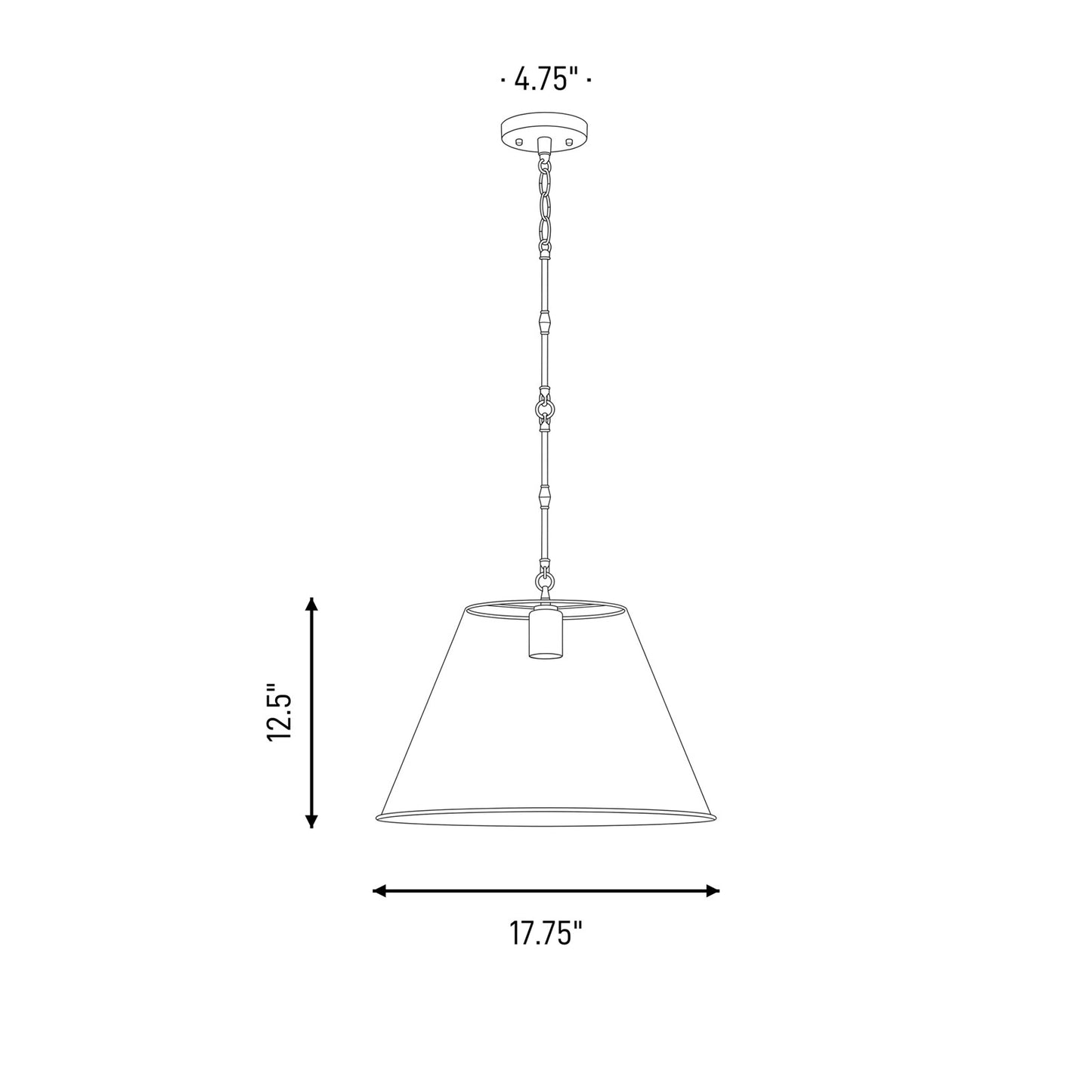 1 Light 13" Pendant, Matte Black