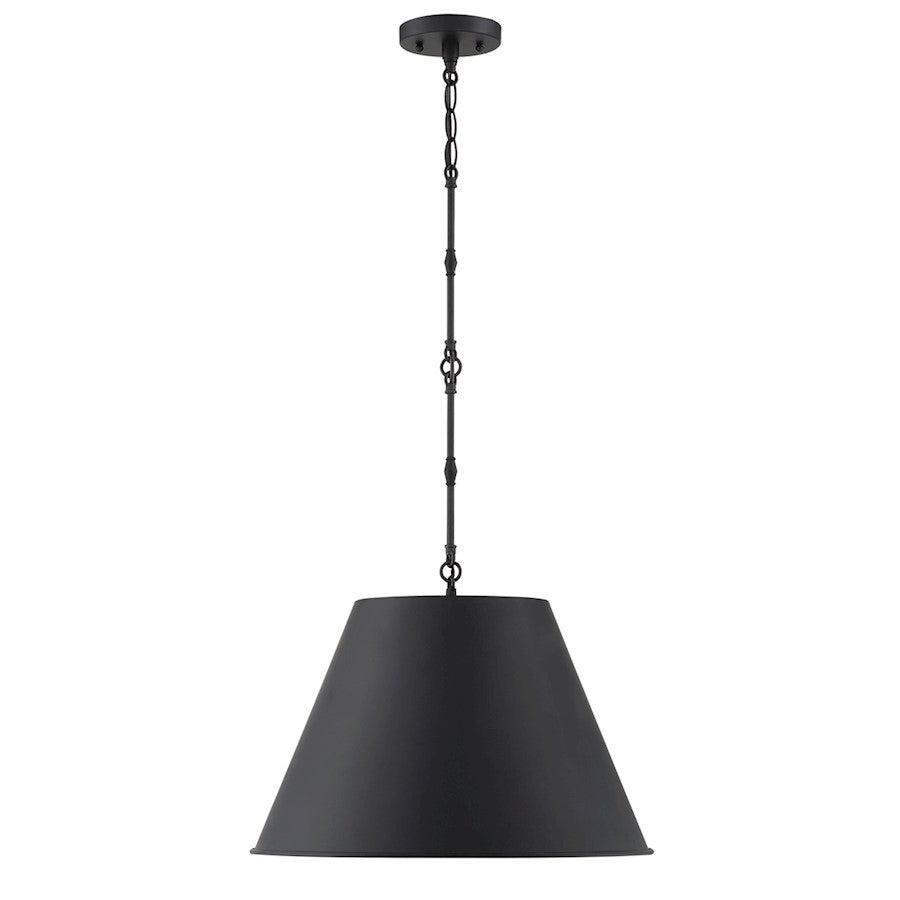 1 Light 13" Pendant, Matte Black