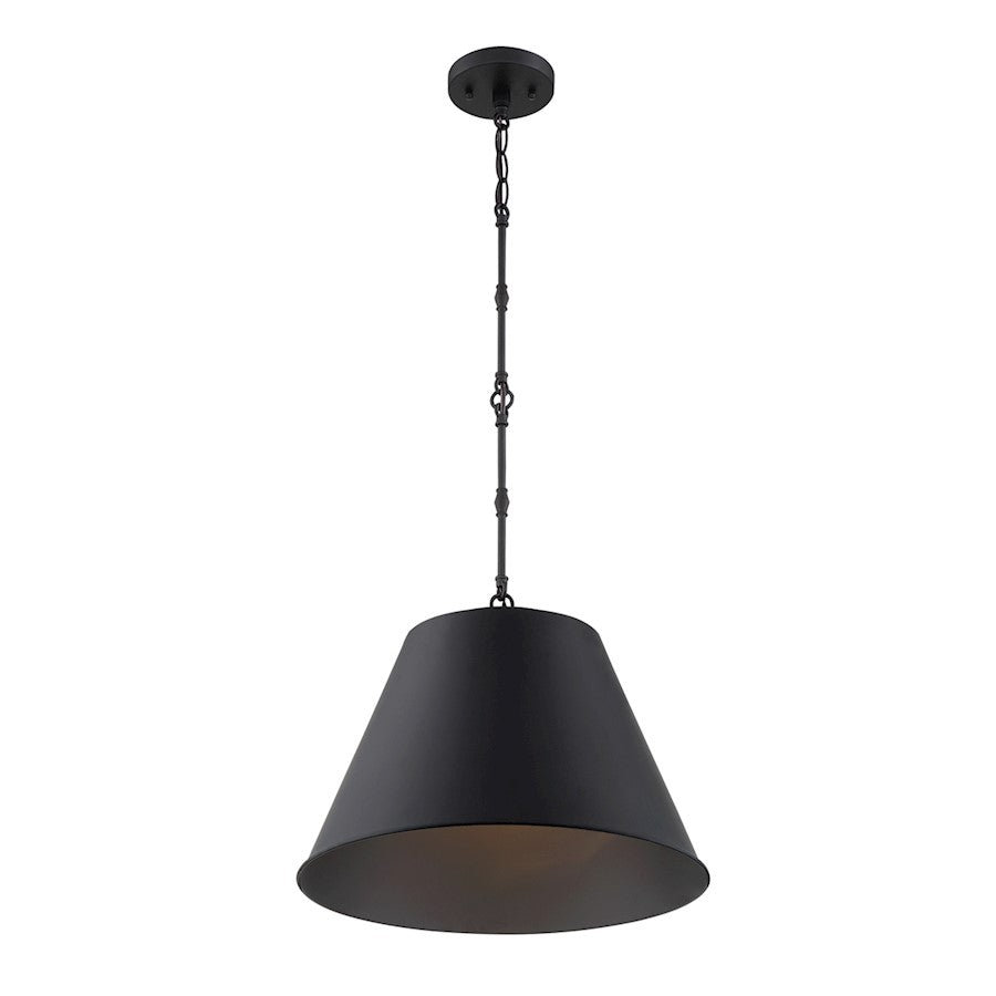 1 Light 13" Pendant, Matte Black