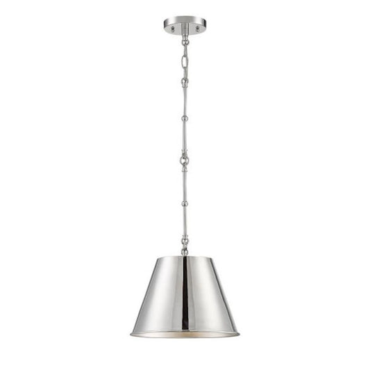 1 Light 8.5" Pendant, Polished Nickel