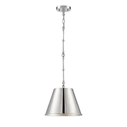 1 Light 8.5" Pendant, Polished Nickel
