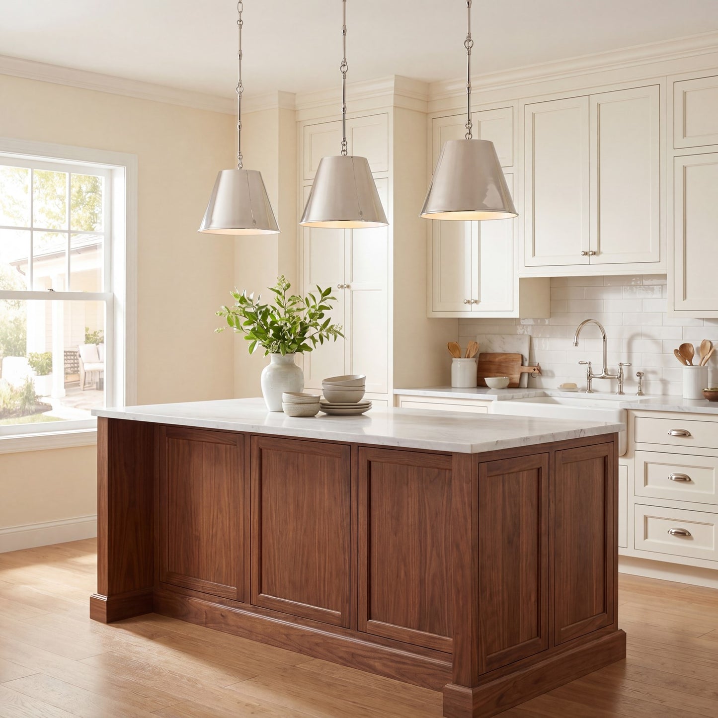 1 Light 8.5" Pendant, Polished Nickel