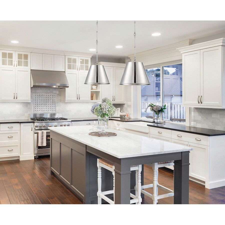 1 Light 8.5" Pendant, Polished Nickel