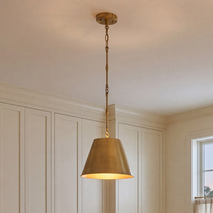 1 Light 8.5" Pendant, Warm Brass
