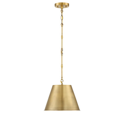 1 Light 8.5" Pendant, Warm Brass