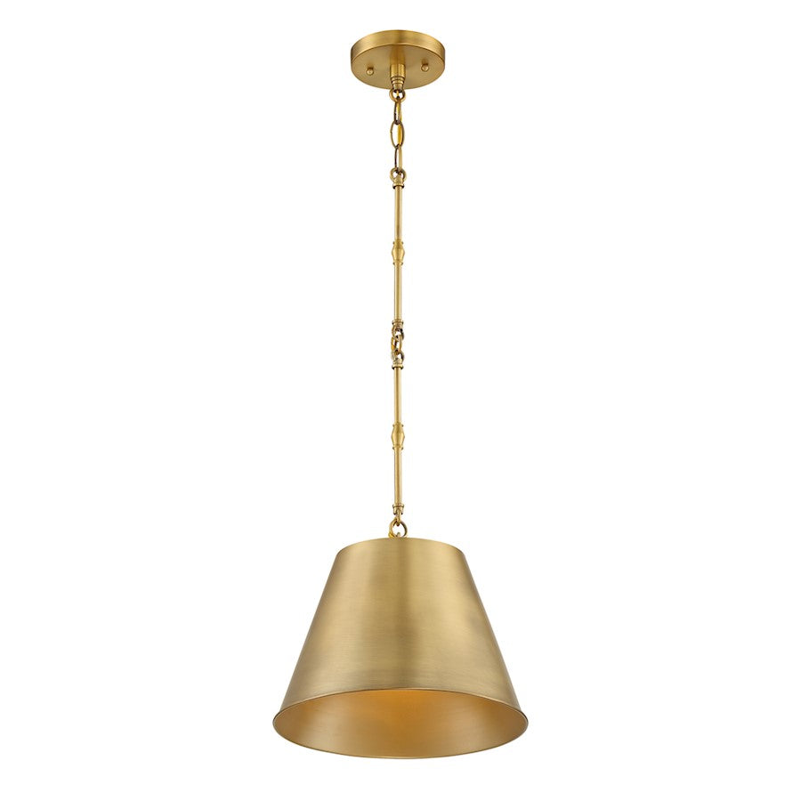 1 Light 8.5" Pendant, Warm Brass