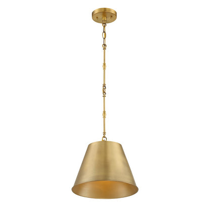 1 Light 8.5" Pendant, Warm Brass