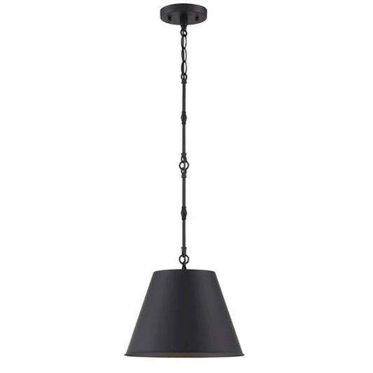 1 Light 8.5" Pendant, Matte Black
