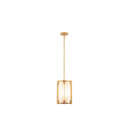 4 Light Pendant, Distressed Gold