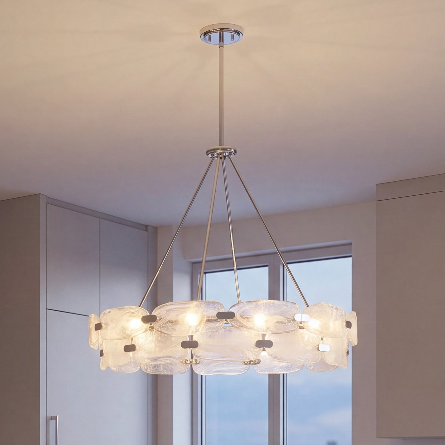 12 Light Pendant, Chrome