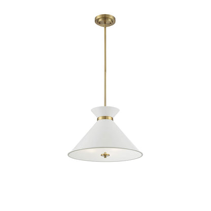 Savoy House Lamar 3-Light Pendant, White/Brass Accents - 7-2416-3-160