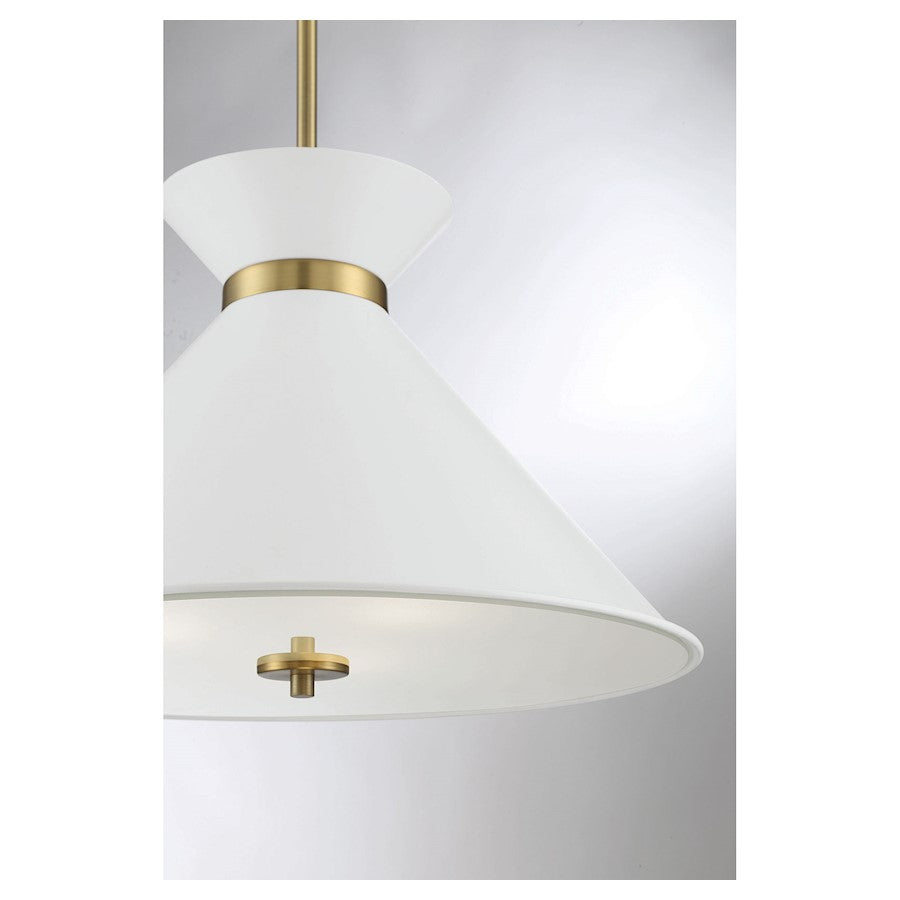 3 Light Pendant, White